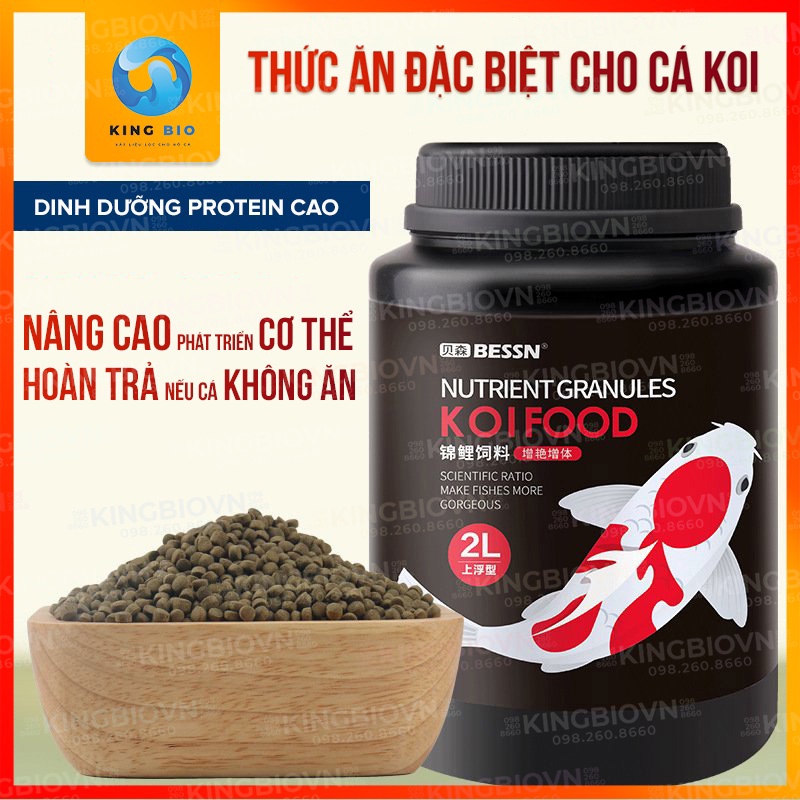 Cám Beesn Koi Food thức ăn cao cấp giàu đạm, tảo xoắn và giàu Vitamin cho cá KOI
