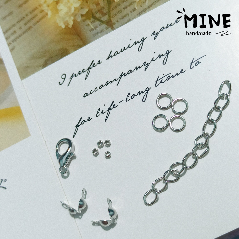 1 bộ móc cài tôm hùm khoen kẹp sò dây xích tăng đơ kim loại làm dây chuyền vòng tay tự làm đồ trang sức - Minehandmade