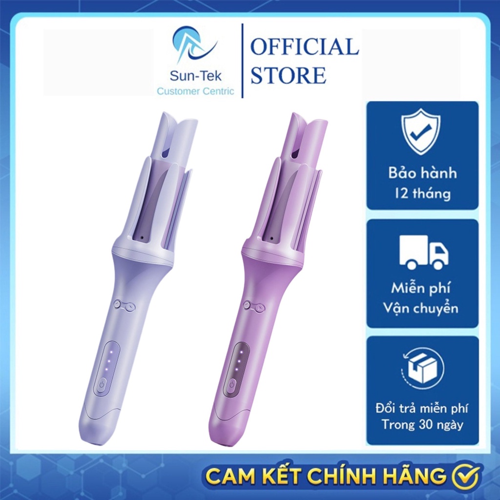 Máy uốn tóc tự xoay 360 độ cao cấp-Máy uốn tóc xoăn xoay tự động chỉnh nhiệt thông mình, làm nóng nhanh dễ tạo kiểu