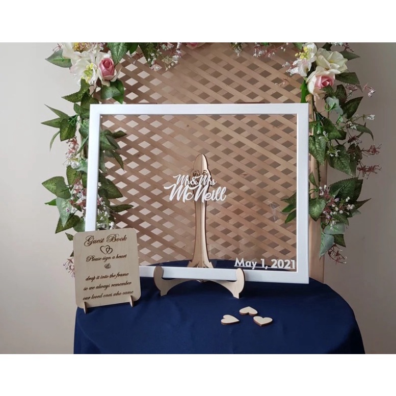 Hộp thả tim|WEDDING GUEST BOOK| Dáng hình chữ nhật trong suốt thiết kế độc đáo Thegioipuzzle