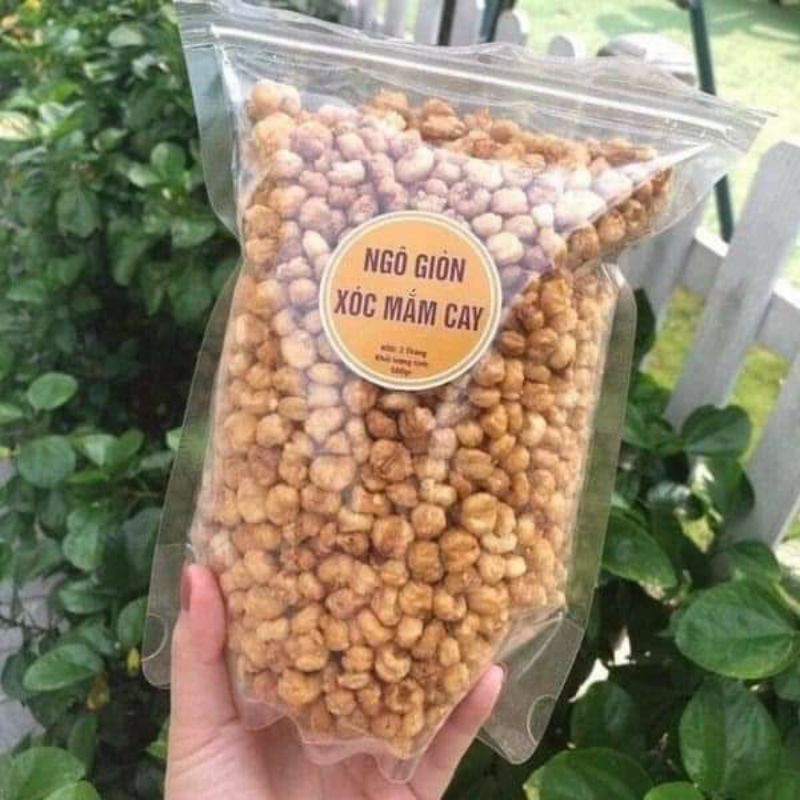 500g Ngô xóc mắm ớt, ngô nếp sấy giòn cay, bắp sấy cay