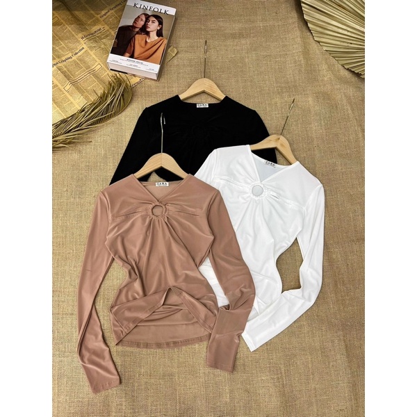 ÁO THUN CẮT OUT PHỐI KHOEN SANG TRỌNG