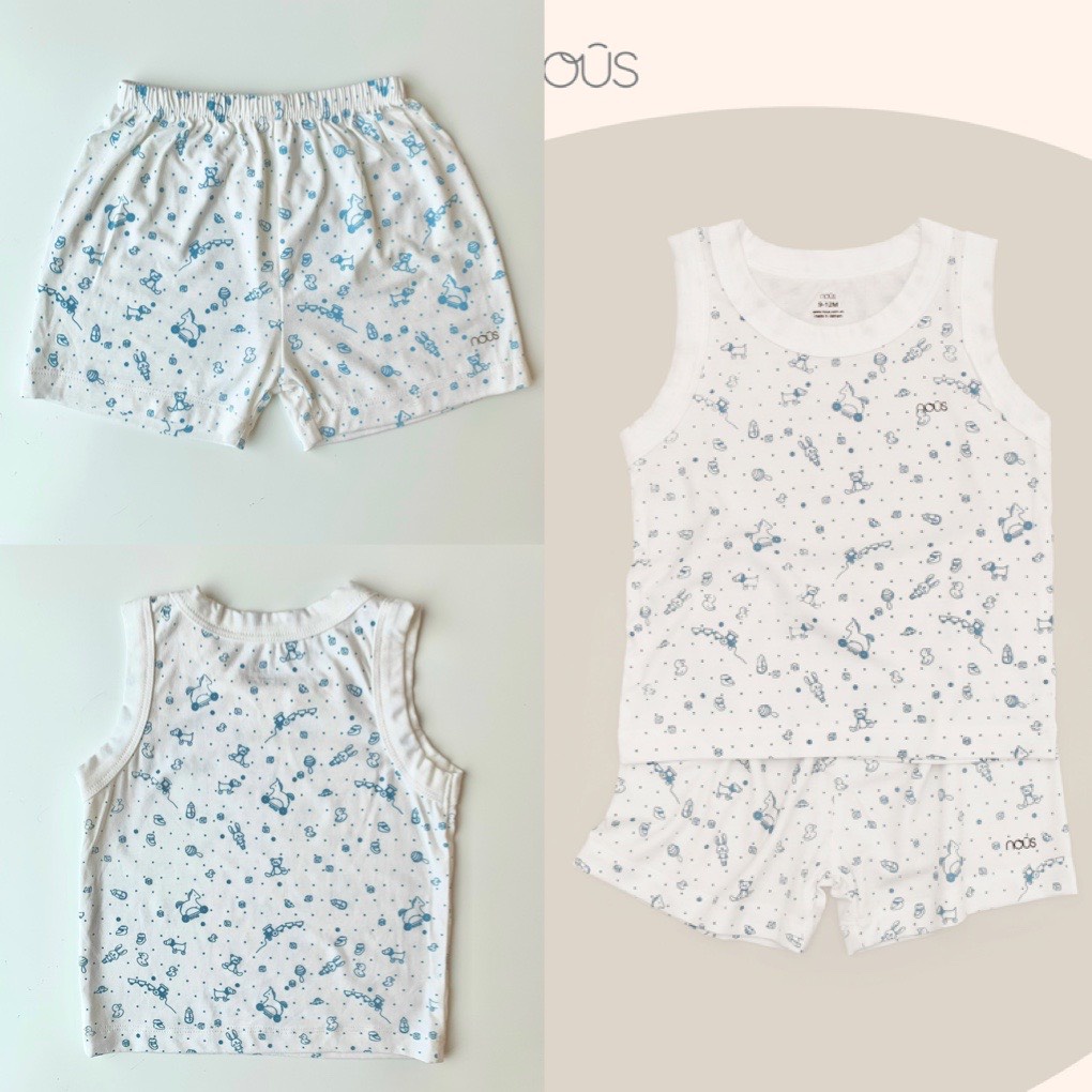 Bộ Quần Áo Ba Lỗ Petit Trắng xanh- có bán lẻ áo và quần