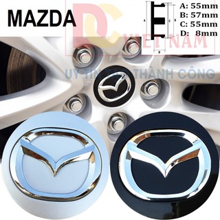Logo chụp mâm, lazang bánh xe Mazda đường kính 57mm