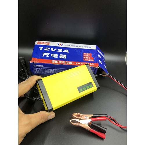 Bộ Sạc Ắc Quy Thông Minh Tự Ngắt 12V-2AH, Máy Sạc Ắc Quy Xe Máy, Ô Tô.