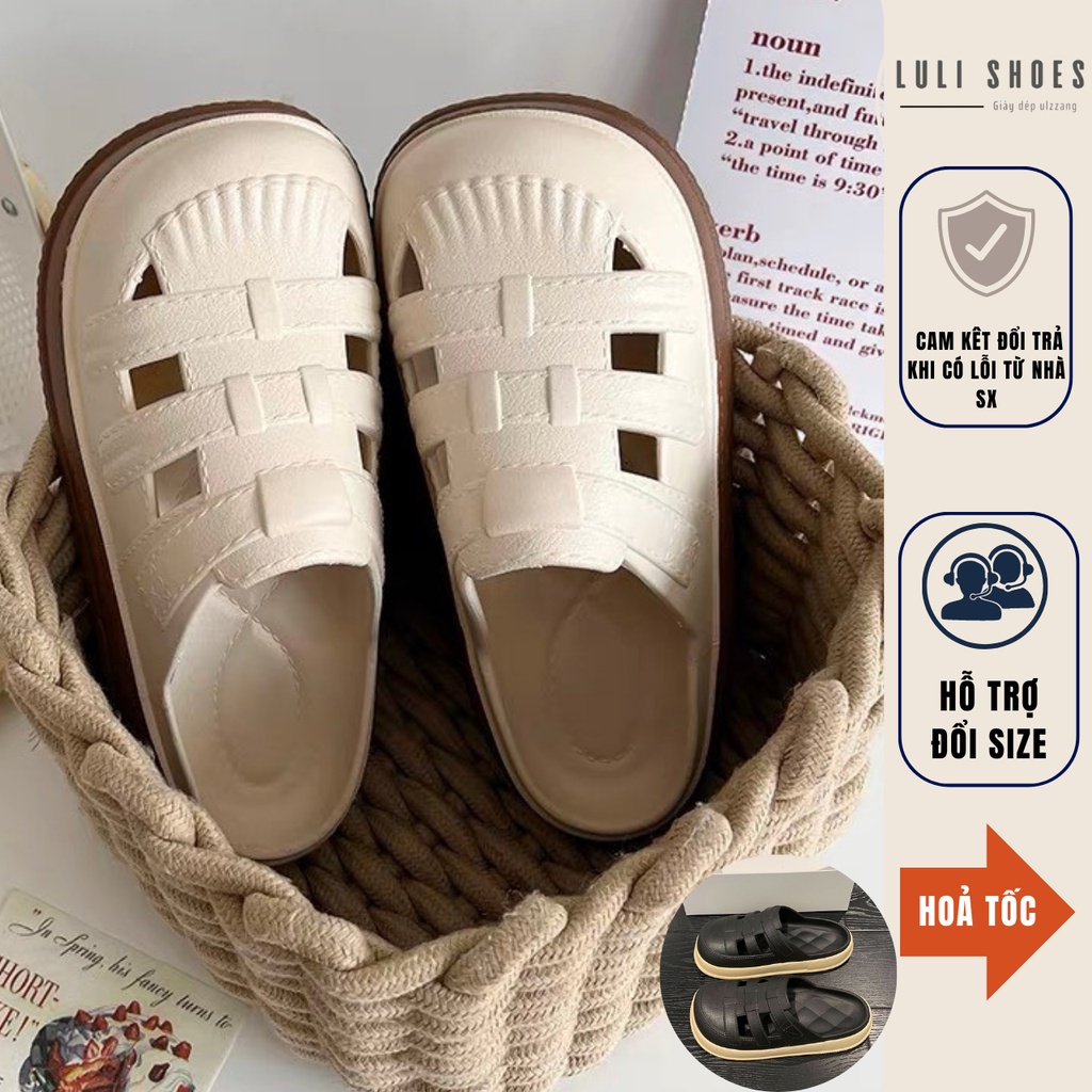 Dép Sục rọ crocs Rọ Đế Bánh Mì Êm Chân Style Vintage đi chơi siêu xinh giá rẻ