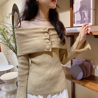 Áo len trễ vai xẻ 701