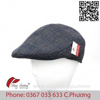 Mũ nồi nam DẠ DÀY DẶN caro bere beret nỉ dạ cho người trung niên, cao tuổi phong cách cổ điển màu NÂU CARO