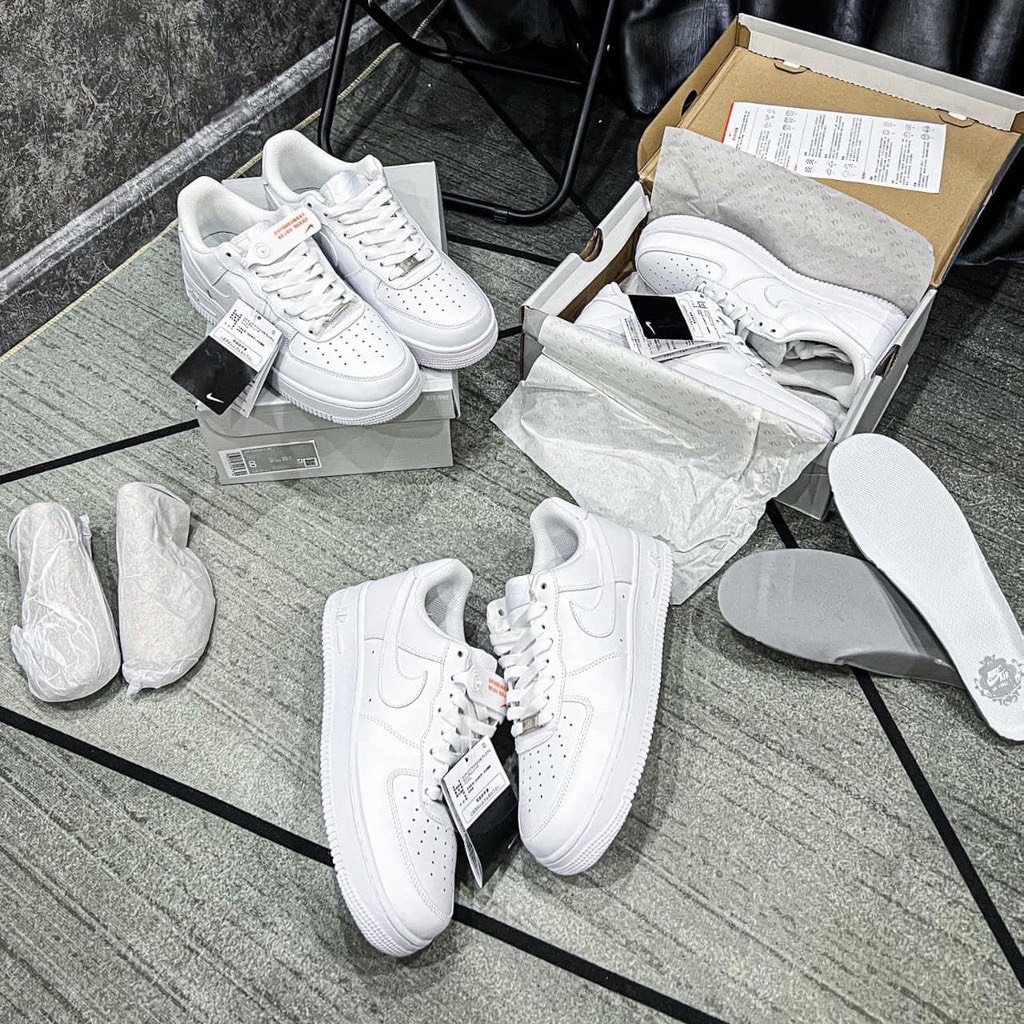 Giày Nike Trắng , Giày Nike Air Force 1 Trắng Cao Cấp Bản Classic Full Size Nam Nữ Hot Trend Full Box BILL