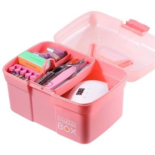 Cốp nhựa đựng đồ nail màu hồng tiện lợi - Cốp đựng đồ nail giá rẻ