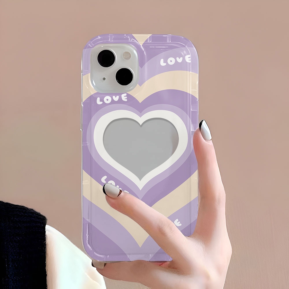 Ốp Điện Thoại Trong Suốt In Hình Trái Tim Cho iphone 14promax 11 13 12 7Plus X XS Max