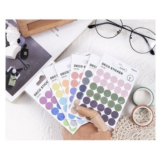 set 4 tờ sticker tròn dot deco dễ thương