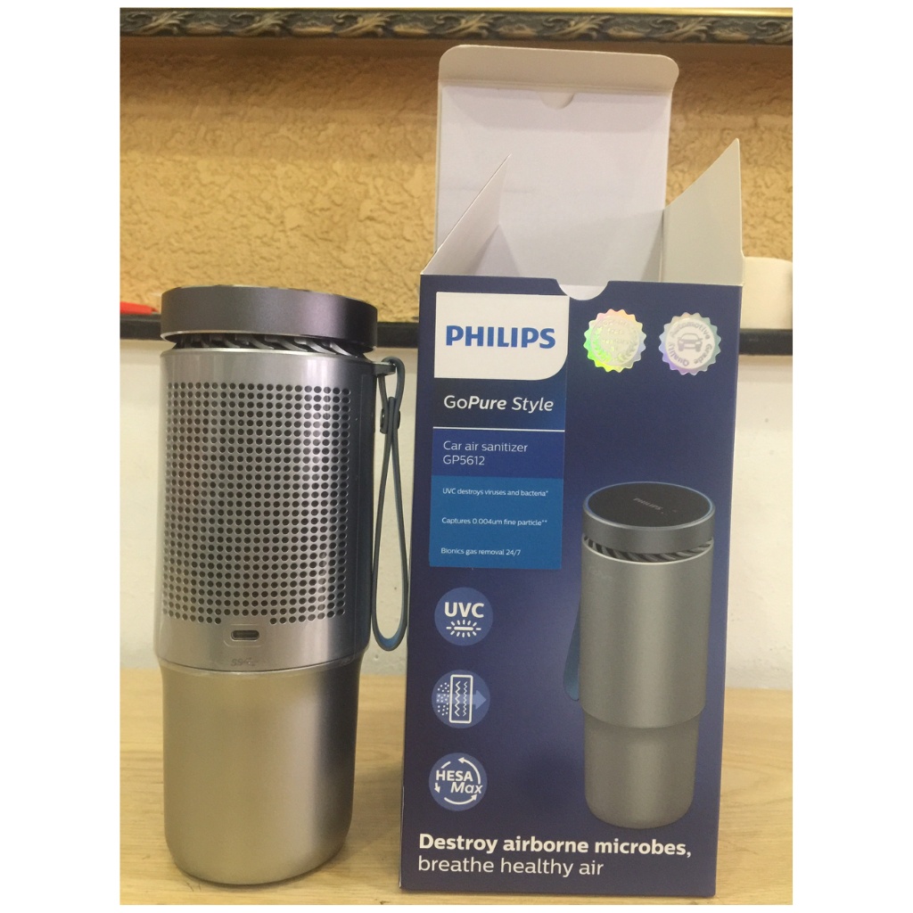 Máy khử mùi lọc không khí than hoạt tính xe ô tô cao cấp Philips GP5611/GP5612 (đen,vàng)