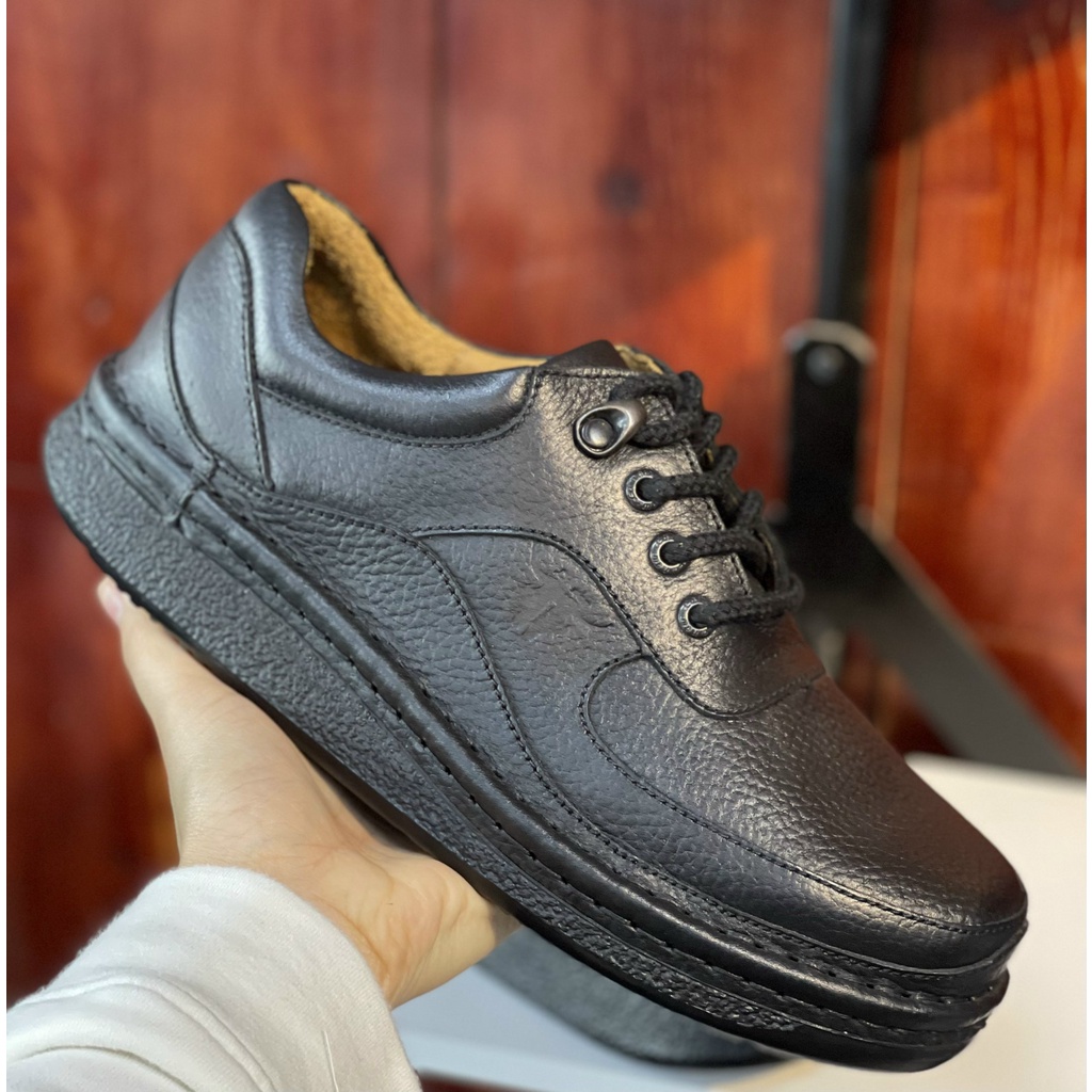 Lanew chính hãng. Giày tây nam da thật, Giày da công sở nam màu đen size 40 đến 44