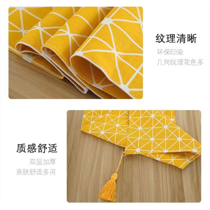 Khăn Trải Bàn Bằng Cotton Lanh Dài Họa Tiết Lá Cờ Nhật Bản