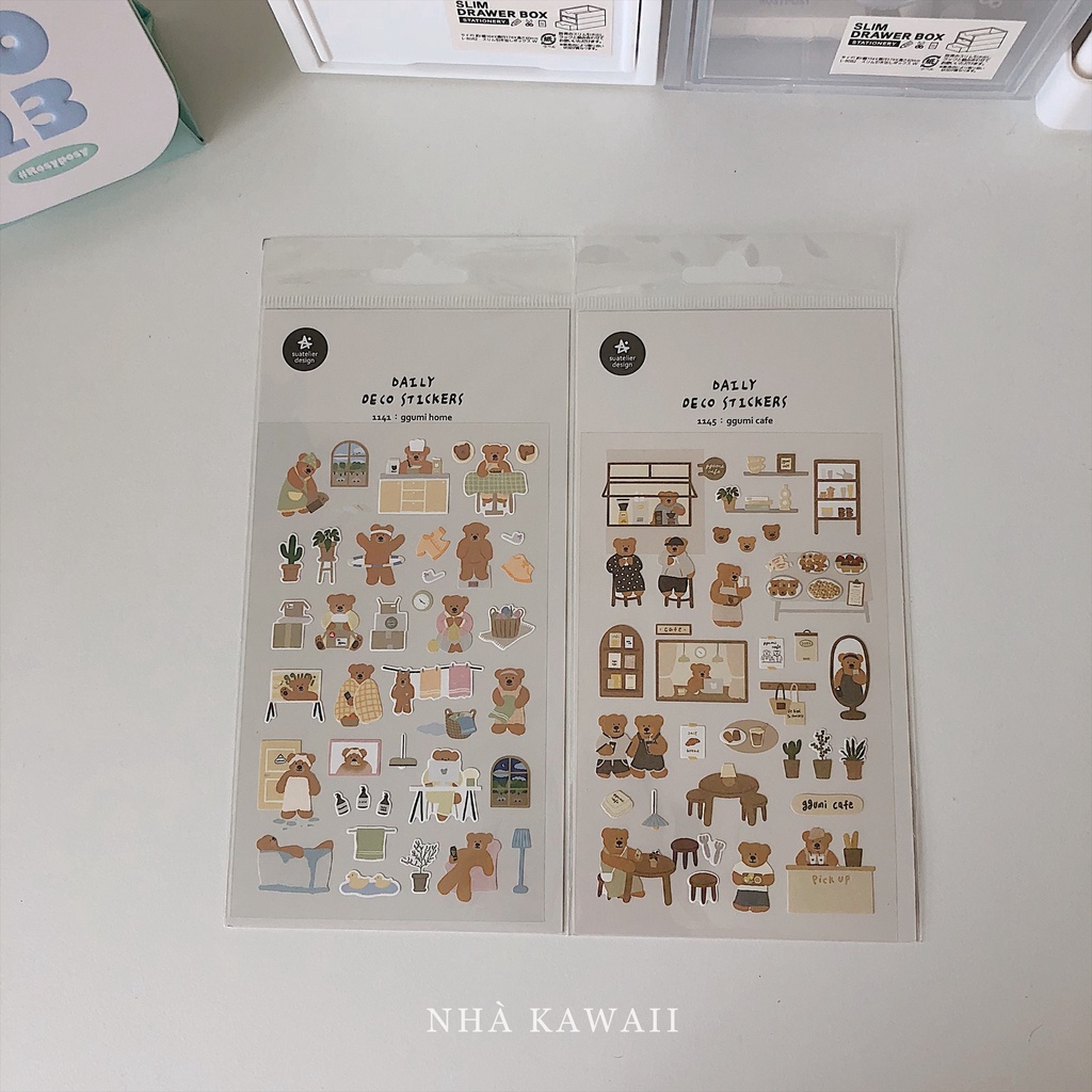 Sticker mini Hàn Quốc Suatelier trang trí planner, bullet journal