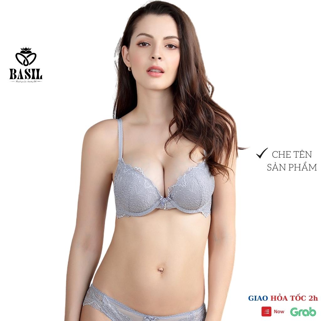 Bộ đồ lót QB23 Basil nữ có gọng đệm đẩy nâng ngực phối ren cao cấp | BigBuy360 - bigbuy360.vn