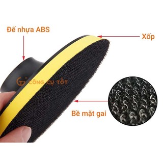 Đế chà nhám tròn 100mm , 4 inch , đế nhựa gắn giấy nhám tròn lông , hàng chuẩn hãng