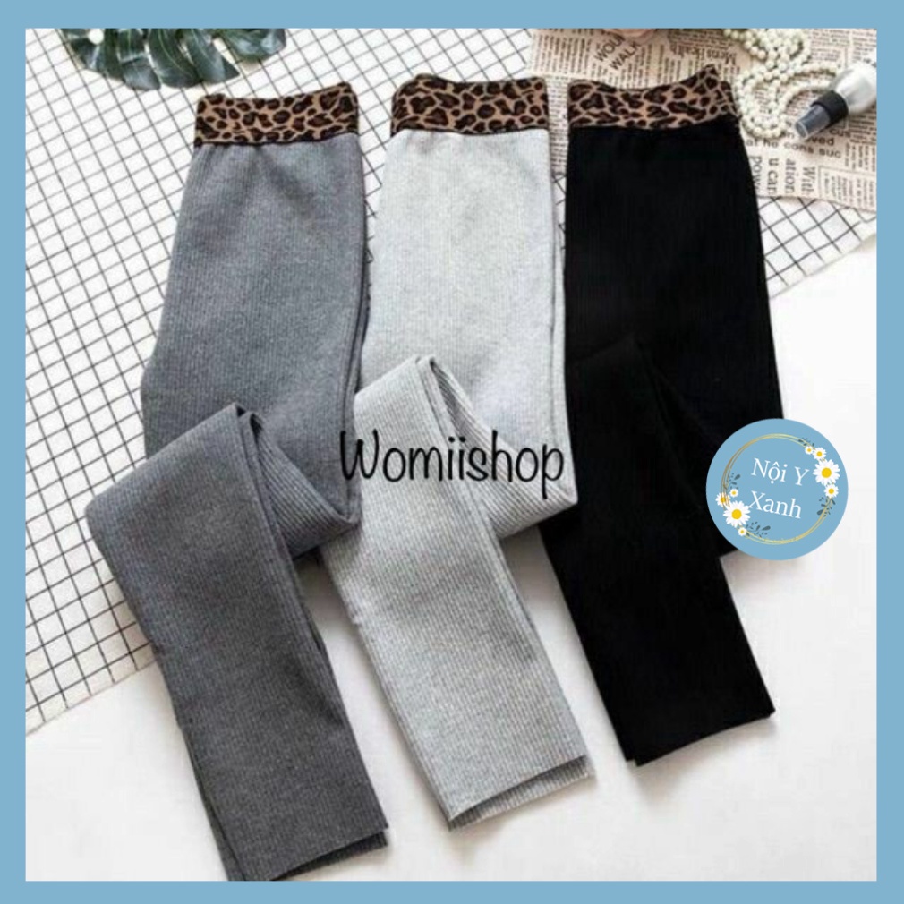 Quần Legginh Len Tăm Nữ Cạp Hình Hoa Báo SIÊU CO GIÃN nội y xanh -  chất đẹp