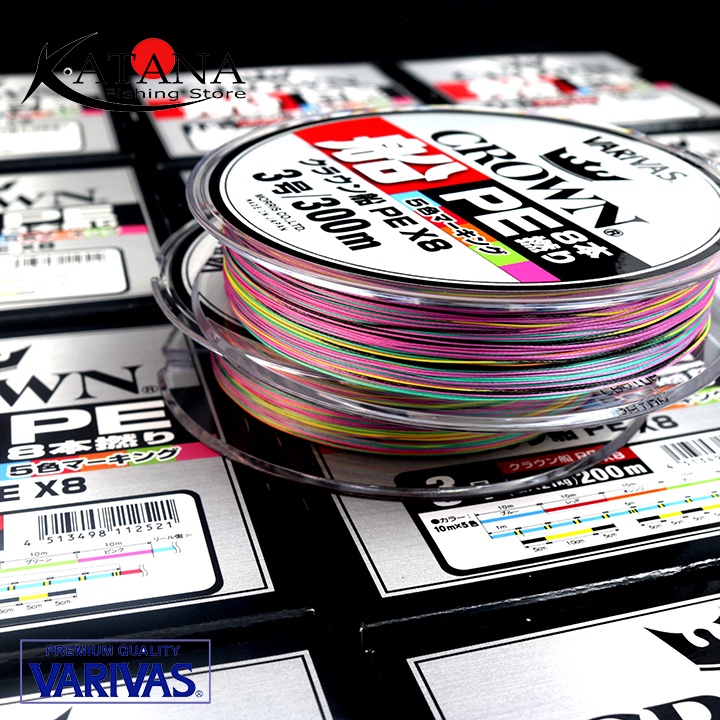 Dây Câu Cá Varivas Crown Fune PE X8 200m - 300m - Nhiều Màu