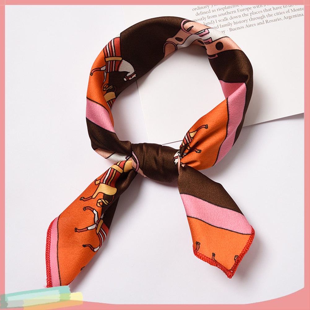 Khăn Choàng Lụa Satin Họa Tiết Hoa Thời Trang Cho Nữ