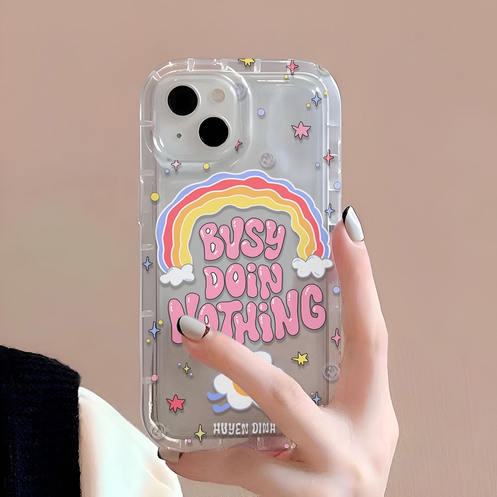 Ốp Điện Thoại Trong Suốt In Chữ Cầu Vồng Cho iphone 14promax 11 13 12 7Plus X XS Max