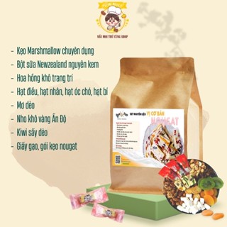 Set nguyên liệu làm kẹo nougat, kẹo hạnh phúc tặng kèm túi đựng kẹo xinh xắn BếpVuiTươi Tết
