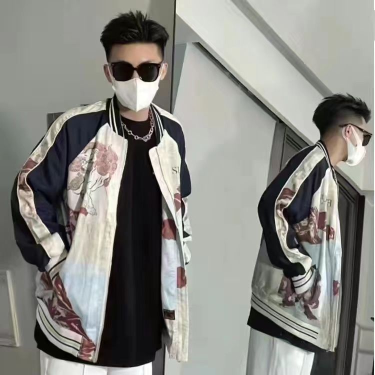 A 'o Bomber Influencer Su Liu Áo Khoác Bóng Chày Mỏng Phong Cách Đường Phố Thời Trang Xuân Thu Cho Nam Sinh
