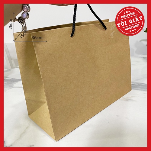10 TÚI KRAFT NÂU NHẠT 36X26X15CM  - TÚI NGANG