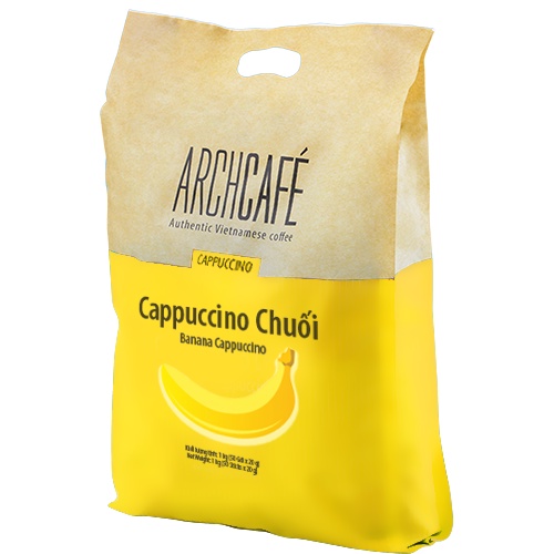 Cappuccino chuối - cà phê chuối Archcafe túi 50 gói 24g