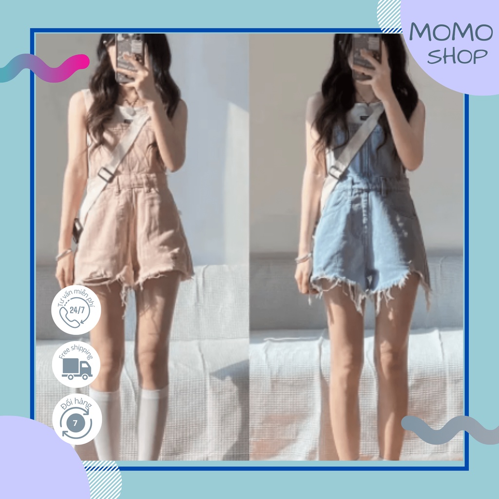 Quần jean nữ thời trang quần short yếm xu hướng mới hottrend