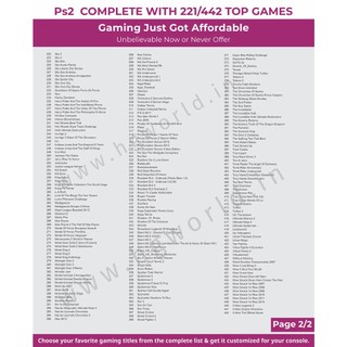 Combo 5 Đĩa Game PS2 Tự Chọn