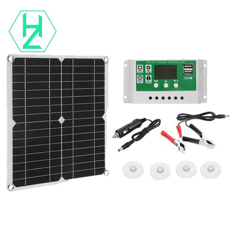 Tấm Pin Năng Lượng Mặt Trời 100W Hai Cổng USB DC 18V Linh Hoạt Cho Xe Hơi