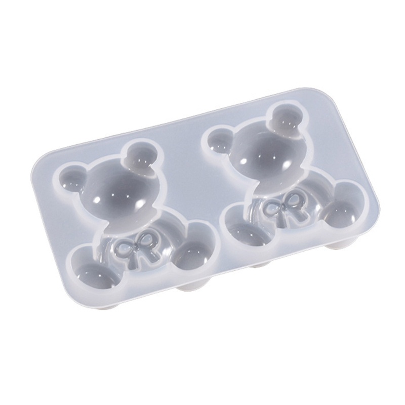 Khuôn Silicone Làm Móc Khóa Hình Thỏ / Gấu Có Lỗ DIY