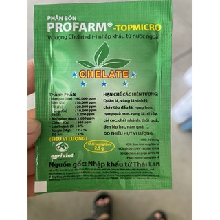 Phân bón lá Siêu Vi Lượng Chelate Profarm TopMicro - ngăn vàng lá quăn lá, rụng hoa quả non...