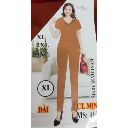 Bộ tay ngắn quần dài thun cotton mịn(CM),mịn gân(MG) dưới 60kg