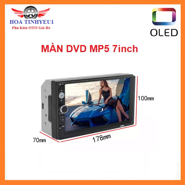 Màn hình ô tô giá rẻ chuẩn HD 1080, DVD xe hơi, Màn cảm ứng 7 Inc - 7010B