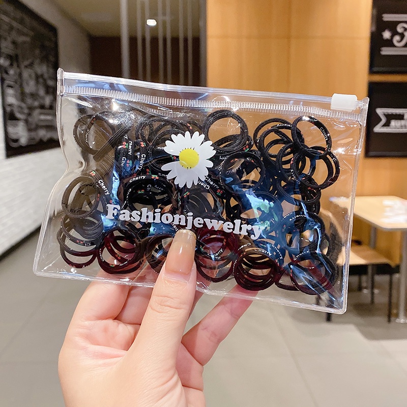 Set 100 Dây Cột Tóc Thời Trang Hàn Quốc Cho Bé Gái