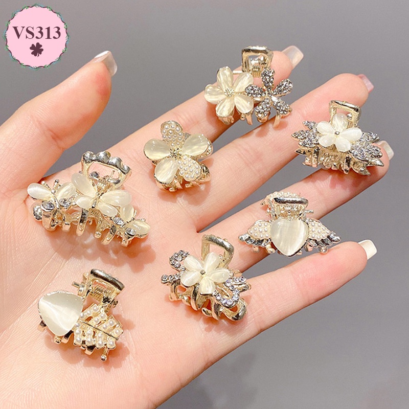 Kẹp tóc đính đá cao cấp VS313 phụ kiện cặp mái sang chảnh càng cua nhỏ dễ thương công chúa phong cách hàn quốc
