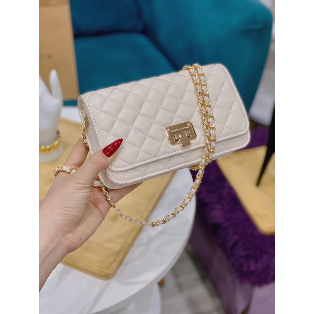 Túi Xách Nữ CNK Trám Ô Chỉ May 20cm