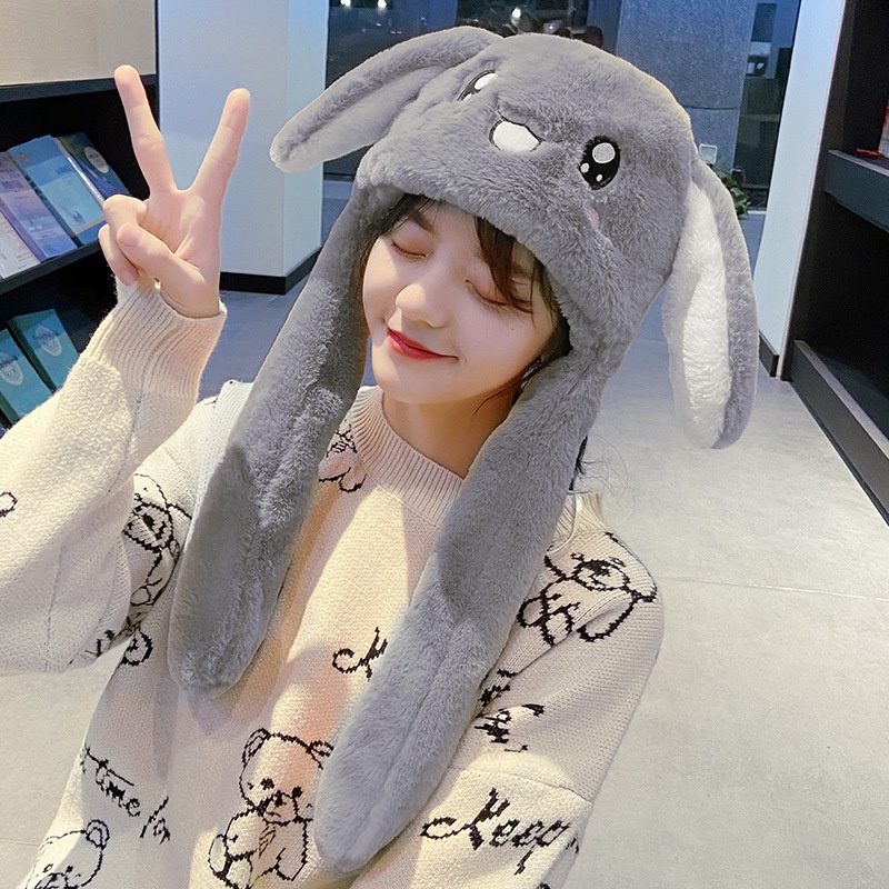 Mũ Tai Thỏ Nhồi Bông Thu Đông Và Khăn Choàng Cổ Dễ Thương Thu Đông