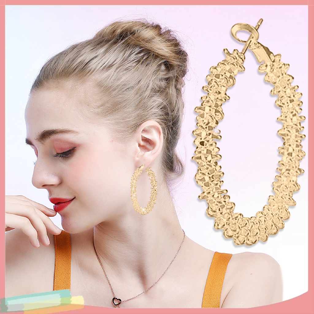 Đôi Khuyên Tai Hình Vòng Tròn Lớn Độc Đáo Thời Trang Cho Nữ