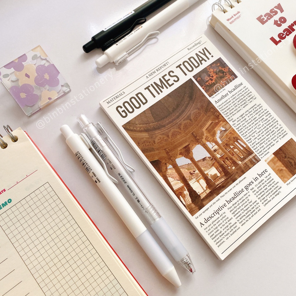 Bút gel mực đen Domi phong cách basic, ngòi 0.5 mm BDM911