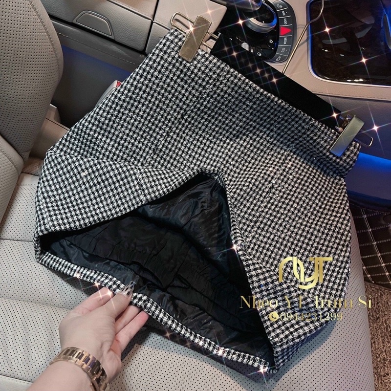 CHÂN VÁY DẠ,CHÂN VÁY NGẮN,CÓ QUẦN LÓT BÊN TRONG