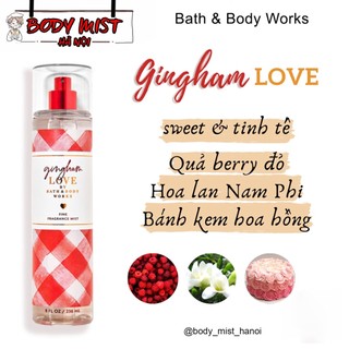 Xịt thơm toàn thân, xịt BodyMist Bath & Body Woks Gingham Love 10ml - 30ml chính hãng | Body mist hà nội