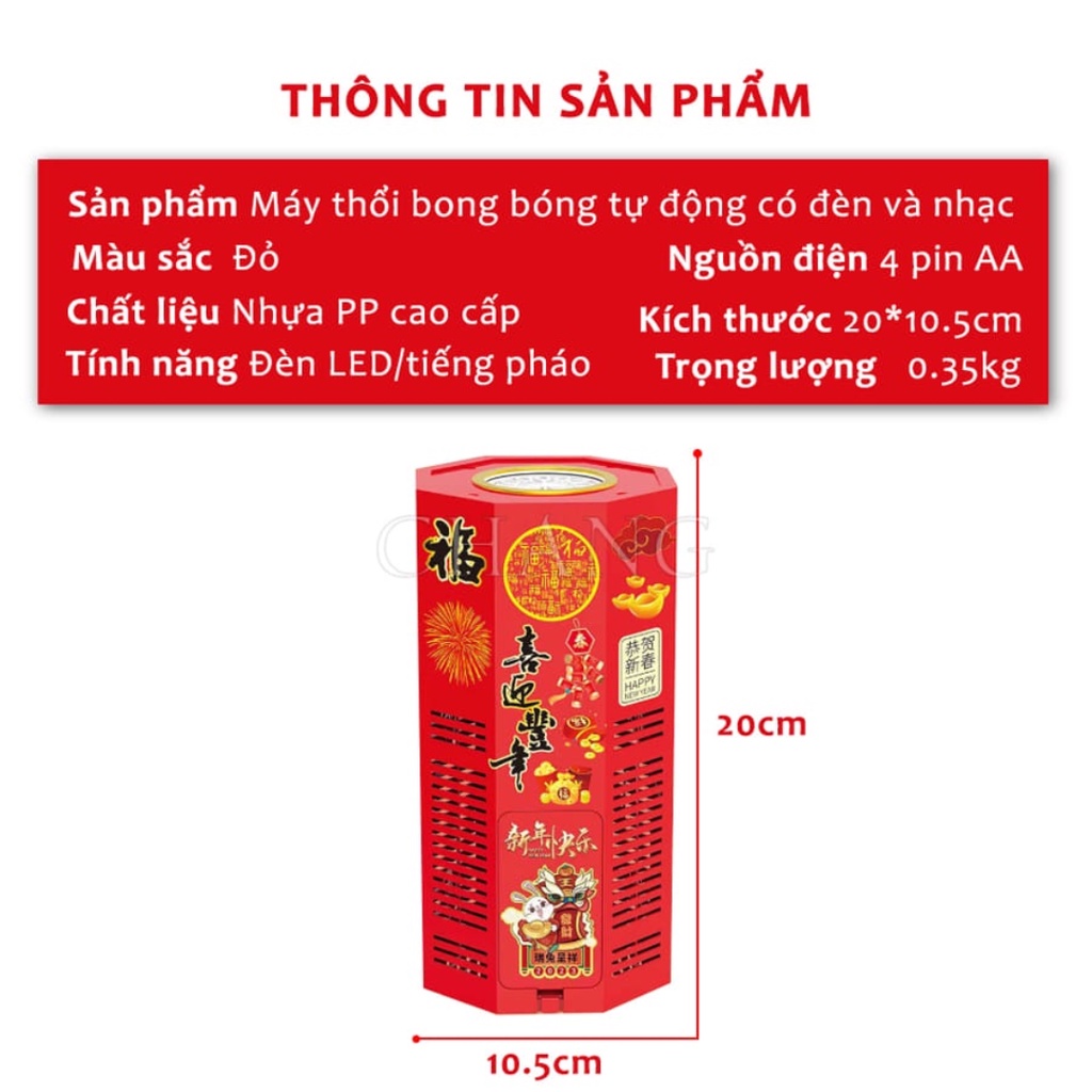 Máy Thổi Bong Bóng Tự Động Có Đèn Led Kèm Nhạc - Loa Bắn Bong Bóng Pháo Hoa Trang Trí Vui Nhộn Đón Tết