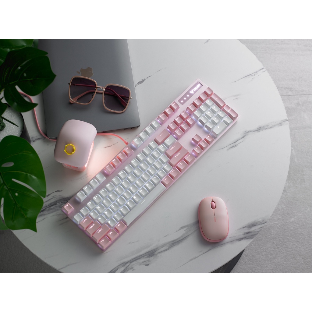 Bàn phím cơ V500 Pro cao cấp có dây phím full màu dễ thương Bexal RP04