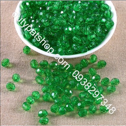 100gam hạt nhựa hình cầu 32 mặt màu trắng size 8mm