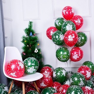 Set 10/30/50 bóng màu xanh đỏ trang trí Noel, trang trí Giáng Sinh