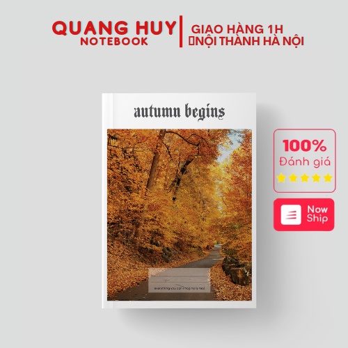 Vở 4 mùa 80 trang, Tập học sinh Quang Huy mùa Thu, tập sổ viết các loại dòng kẻ ngang, ghi chép b5 cấp 2, sinh viên